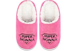 Merclix Ciabatte Donna Invernali da Casa Regalo per Nonna/Mamma Compleanno Pantofole Peluche Calde Natale Festa dei Nonni Festa della Mamma