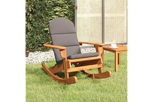 Yolola Adirondack-Schaukelstuhl mit Kissen,Schaukelstuhl Outdoor,Adirondack Schaukelstühle, Schaukelstuhl Garten,Schaukelstuhl Holz Massivholz Akazie