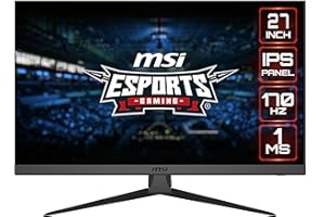 MSI G2722 Monitor Gaming FHD 27 Pulgadas - Panel IPS 1920 x 1080 , 170 Hz / 1ms, FreeSync Premium - DP 1.2a, HDMI 1.4b CEC