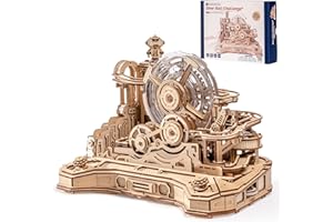 ROKR 3D Puzzle Holz Kugelbahn Modellbausatz,Gear Ball Challenge Bauspielzeug,Holzpuzzle DIY Geschenke für Männer und Kinder