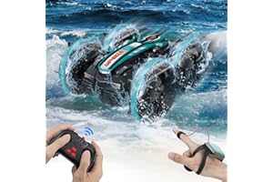 AmazeFun Amphibisches Ferngesteuertes Auto, Gestensensor 4WD Ferngesteuertes Off-Road Spielzeugauto für Kinder, 360 Grad Drehbares 4,5,6,7,8 + Jahre alte Kindergeschenke