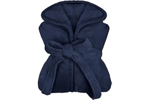 npluseins extra weicher Kapuzen-Bademantel aus Kuschelfleece - in modernen Farben und verschiedenen Größen - Unisex & wadenlang