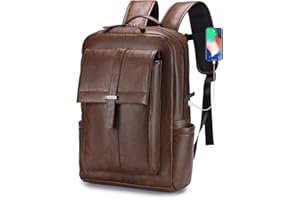 SPAHER Bagage Cabine 40x30x20 Wizzair Vueling 15,6Pouces Sac à Dos en Cuir pour Ordinateur Portable Unisexe Sac d'école Randonnée Voyage Affaires Bagages en Plein air Collège pour Hommes Femmes