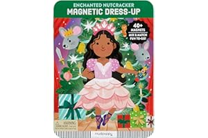 Mudpuppy Enchanted Nutcracker – Magnetic Dress Up Game with Illustrated Christmas Scenes Including 2 Ballerina Characters and Over 40 Mix and Match Magnets Perfect for Holiday Travel