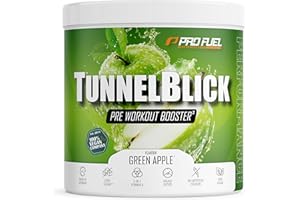 ‎PROFUEL Pre-Workout-Booster³ GRÜNER APFEL 440g - unglaublich lecker - TUNNELBLICK Trainingsbooster³ mit Citrullin, Arginin, Taurin, Koffein, Guarana und Magnesium - optimal hochdosiert - 100% vegan