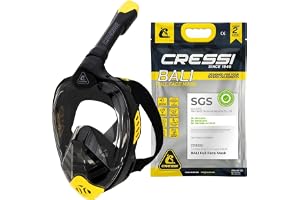 CRESSI Bali Full Face Mask - Snorkelmask Unisex Integral, Bred Klar Sikt, Anti fog system, Lätt att Andas, Torrsnorkel med Fl
