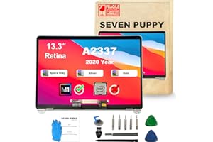 seven puppy (Silver) for MacBook Air A2337 (13in, M1, 2020) EMC 3598 Retina Resolution 2560 * 1600 Full CFCC Display Assembly LED LCD Screen Replacement A+++