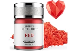 Glitter Commestibili Rosso, Waysroma Glitter Commestibili per Torte Glitter Commestibili per Drink Colorante Alimentare in Polvere per Cupcakes, Fondente, Cioccolato, Halloween Biscotti, Bevande (8g)