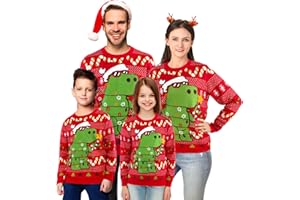 XiaoMoSha Christmas Jumpers for Women Men Kids, Knitted Xmas Pullover Long Sleeve Matching Christmas Jumpers for Holidays(S-XXL)