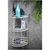 Sas Haus Lifetime Stainless Adhesive Bathroom Corner Organizer Shampoo Shower Rack White Attachment-03