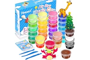 HMEUEST Air Dry Clay, 36 Colors Ultra Light Modelling Clay, Non-Toxic Air Drying Clay for Kid, with 3 Clay Tools & Guidebook, Arts and Crafts Kits for Kids Boys Girls Toys
