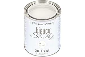 bianco Shabby CHALK PAINT Bianco Naturale per Mobili e Pareti - Pittura Shabby Chic Vintage EXTRA OPACA (1 Litro)