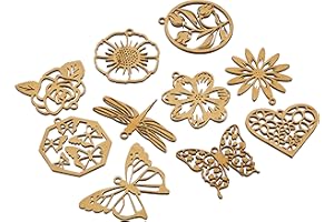 docrafts Fiori, Farfalle e libellule Forme, in Legno, Colore: Bianco, Confezione da 10