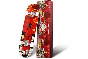 HIKOLE WeSkate Completo Skateboard para Principiantes, 80 x 20 cm 7 Capas Monopatín de Madera de Arce con rodamientos ABEC-7 Tabla de Skateboard para Niñas Niños Adolescentes Adultos