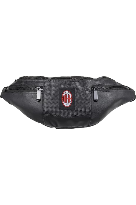 Marsupio AC MILAN Seven - Per Ragazzi, Con Cinghia Vita Regolabile, Prodotto Ufficiale, Idea Regalo Calcio (30x12x8 Cm)