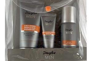 TOOLO Douglas 2-in-1 Hair & Body Wash (100 ml) + 2-in-1 Hydro Energy Face Gel (25 ml) + Active Deodorant Spray 50 ml in Transparent Bag - Skin Care Set for the Face