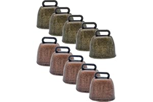 LATRAT 10 stycken koklockor, hantverk, klockor, kopparklockor, getklockor, metallklockor, klockor, charm, gör-det-själv, ko, hästdjurklocka
