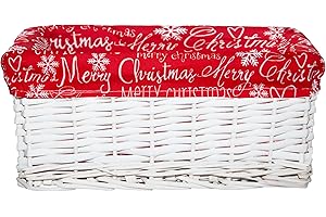 Wickerfield 2PCS Hamper Baskets for Gifts Empty, Christmas Hamper Baskets Empty, Wicker Basket for Hampers, Xmas Hampers Gift Basket (2 Medium, White)