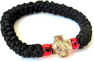 IconsGr Chotki greco cristiano ortodosso, corda di preghiera Komboskoini nera flessibile 2