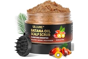 ULLUXE Gommage du cuir chevelu à l'huile de batana, shampoing exfoliant au romarin, élimine les pellicules, apaise et nourrit le cuir chevelu sec qui démange et favorise la pousse des cheveux 310g