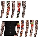 6 Tattoo Ärmel Set - Temporäre Tattoos Für Karneval & Halloween