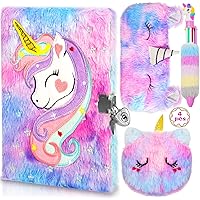 Diario Segreto Con Lucchetto Per Bambina - Quaderno Peluche Unicorno A5 Con Chiave, Regalo Per Ragazze 5-10 Anni - Foto 10