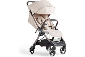 Silver Cross - Clic Compact Pushchair - Travel Stroller - Foldable & Lightweight Stroller - Cabin Size - Newborns to 4 years - Almond