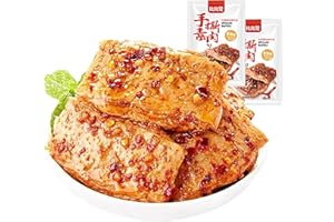 WANGLIUPEERS Würziger getrockneter Tofu, Latiao, chinesische Snacks,geschredderter vegetarischer würziger Snack, einzeln verpackt (11g*20Stück)-Scharf