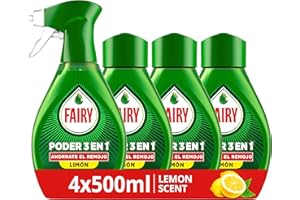 Fairy Poder Sin Remojo Limón Spray Recambio, Vajilla y Cocina, Antigrasa, 2000ml, Paquete de 4