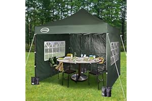 MAXIMUS® Heavy Duty Gazebo 3m x 3m commercial Gazebo Market Stall Pop Up Tent With 4 Sides (Green)
