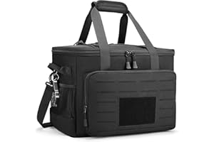 HSHRISH Borsa frigo 30L Borsa termica porta pranzo tattica - grande borsa frigo isolata per adulti maschi: impermeabile e durevole, parco picnic spiaggia picnic campeggio,supermercato shopping nero