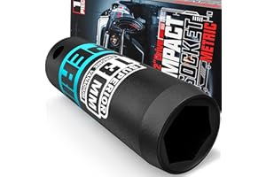 KIRXST 1/2" Drive 13mm Deep Impact Socket, 6 Point CR-V Deep Socket, 78mm Length, Auto Trucks Car Tires Repairing DIY Mechanic Tool