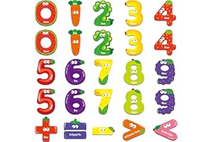 SPRITEGRU Números Magnéticos y Símbolos Matemáticos - Herramienta Educativa de Aprendizaje para el Reconocimiento de los Niños - Incluye 20 Números del 0 al 9 y 5 Símbolos