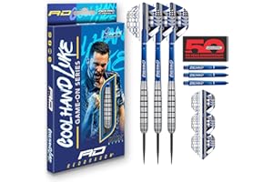 RED DRAGON Game on Professional Player Series Jeu de fléchettes à Pointe en Acier avec ailettes et tiges de fléchettes