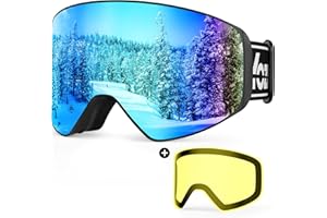 YOZISS OTG Skibrille für Brillenträger,Magnetische Snowboardbrille Anti-Beschlag & 100% UV-Schutz,Skibrille Herren Damen Schneebrille für Skifahren & Wintersport