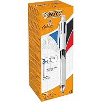 Bic 4 Colori Penne A Sfera, Shine, Ottie Per La Scuola, Fusti