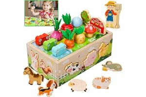 KMTJT Toddlers Montessori Wooden Toys for 1 Year Old: Baby Toys 12-18 Months | 1st One First Birthday Gifts for 1 2 3 Year Old Girls Boys | Educational Learning Fine Motor Skills Toy