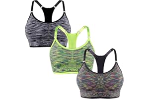 Libella Mujer Sujetador Deportivo Push Up Bustier con Amplio Correas Fitness Yoga Camisetas Sin Mangas 3714