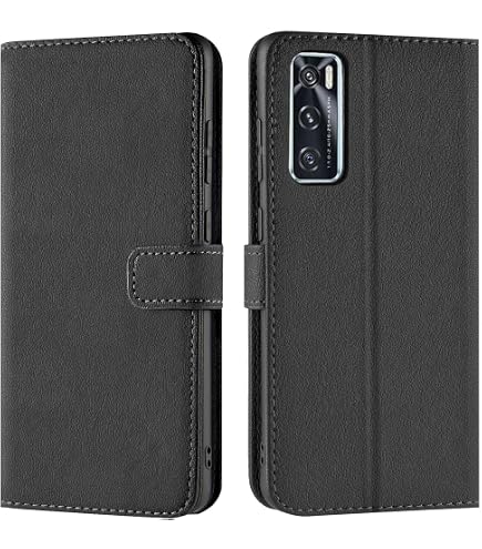 VIVO Y72 5G Leder-Hülle Mit Standfunktion & Kartenfächern – Blau, TPU/PU