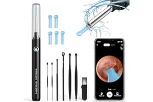 HOPEFOX Ear Wax Removal Kit Camera, 1080P Ear Cleaner with Anti-Dust Cover, WiFi Ear Camera with Ear Pick Set for iPhone, iPad & Android Smart Phones