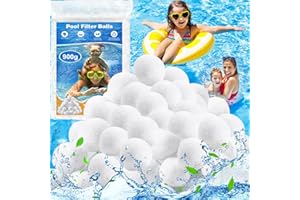 KDISHKRA Bolas de Filtro de Piscina de 900 g para Sistemas de Filtro de Arena, Puede Reemplaza 31 kg Arena de Filtro para Uso en Bombas de Filtración, Depuradora Piscina Arena, Acuarios, etc