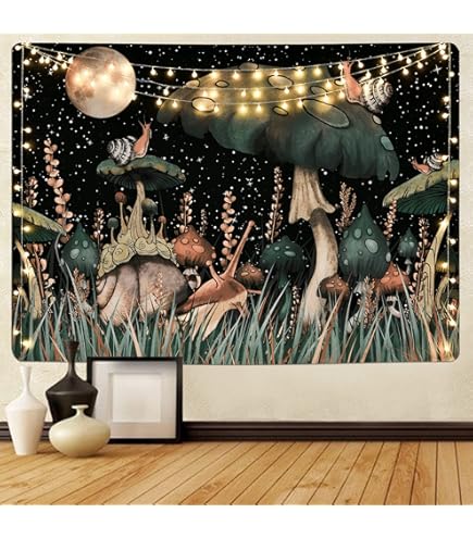 Zodight Wanddoek Levensboom - Psychedelisch Bos Met Elfen & Waterval | Sfeervol Wandkleed