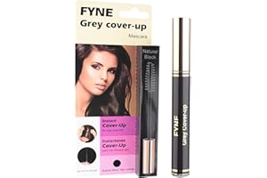 FYNE Root Touch Up Hair Mascara - Instant Natural Black Grey Hair Cover Up - Magic Retouch Temporary Hair Colour for Men & Women