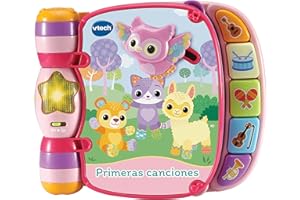 VTech-Baby Primeras Canciones, Libro Interactivo de Aprendizaje, Juguete Bebés +6 Meses, Canciones Populares, Color Rosa, Versión ESP