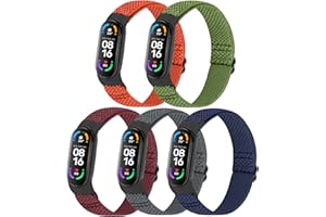 Runostrich Pasek do zegarka kompatybilny z Xiaomi Mi Band 7 / Xiaomi Mi Band 6 / Xiaomi Mi Band 5, elastyczny nylonowy zamiennik paska do zegarka dla mężczyzn i kobiet