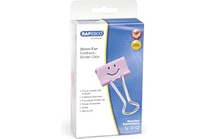 Rapesco 1352 Pinces à Double Clip Drôles 32 mm, Rose Pastel, Lot de 20