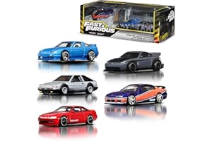 Hot Wheels Coffret Premium Fast & Furious : Tokyo Drift avec 5 véhicules en métal moulé à l’échelle 1/64 inspirés du Film dans Un Emballage à Collectionner, JFL99