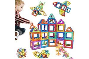 shallyong Costruzioni Magnetiche 60 Pezzi, Costruzioni Magnetiche per Bambini, Blocchi Magnetici Per Bambini Regalo Per Bambini Di Età Compresa Tra 2, 3, 4, 5, 6, 7, 8, 9, 10, 11, 12