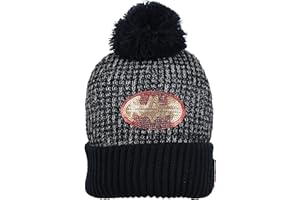 SUNCITY Batman Bonnet d'hiver à pompon pour garçon