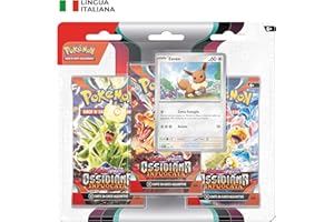 Pokémon Confezione da tre buste (Eevee) dell’espansione Scarlatto e Violetto - Ossidiana Infuocata del GCC Pokémon (tre buste di espansione e una carta olografica), edizione in lingua italiana